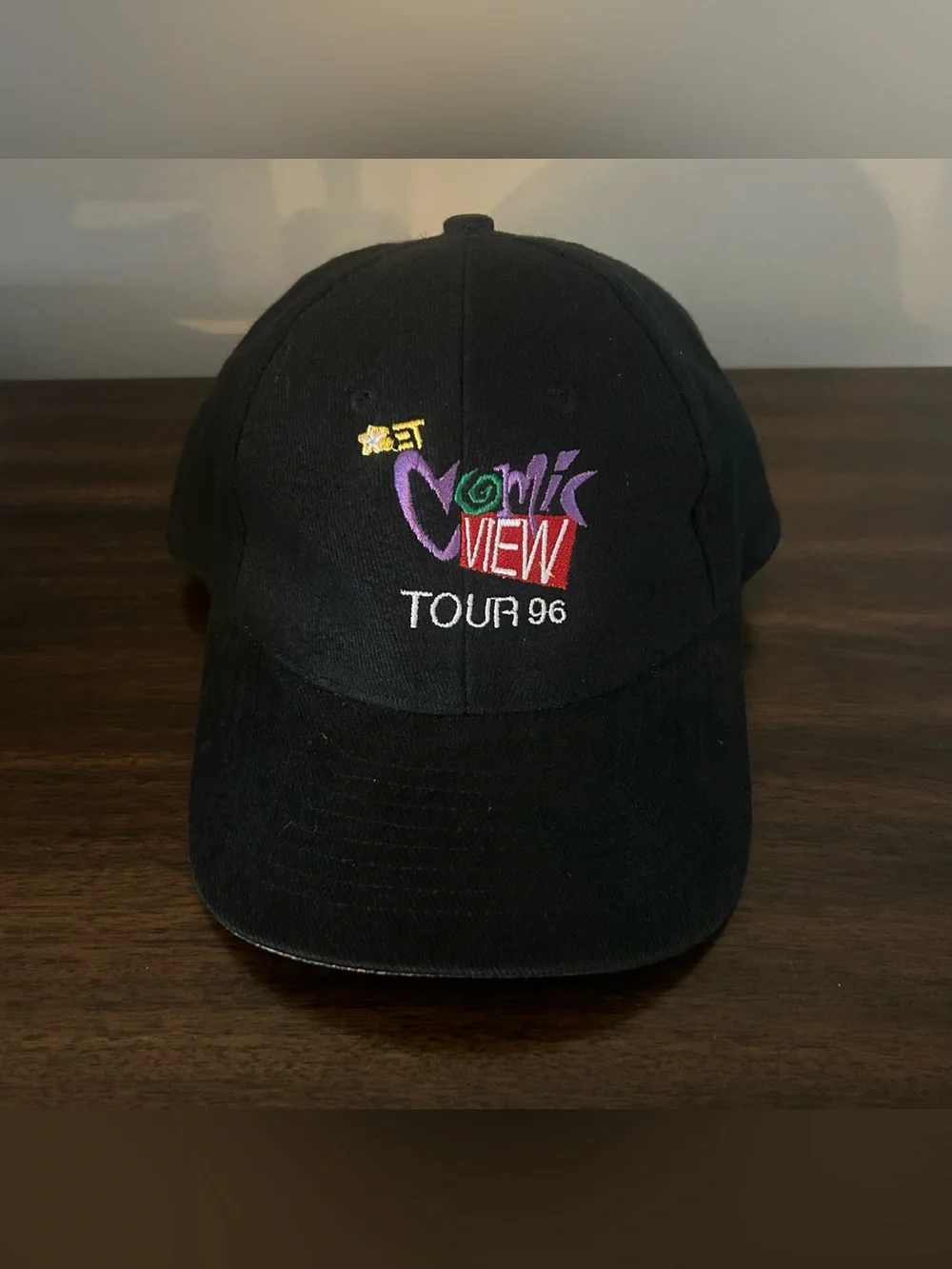 Vintage 1996 BET Comic View Tour Black 90s Baseball Cap Dad Hat w/ Paisley Brim